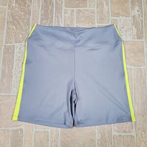NEW Victoria's Secret PINK Active 6" Bike Shorts High Waist X-Large Gray Yellow